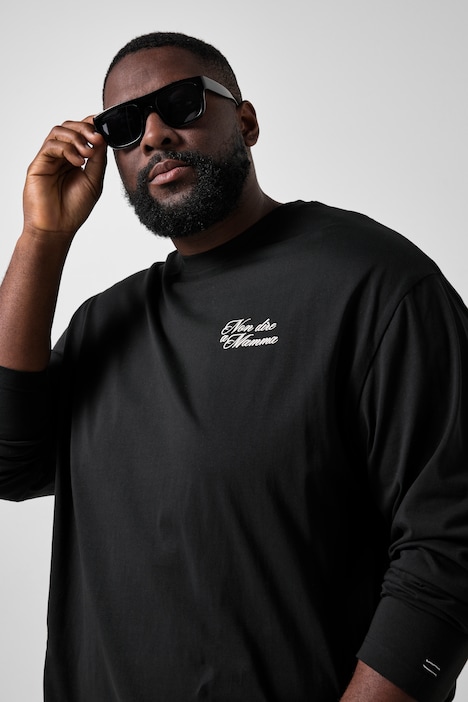 T-shirt à manches longues, coupe oversize, imprimé dans le dos  - jusqu'au 8 XL