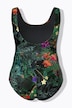 Maillot de bain sans bonnets souples, motif caméléon, décolleté rond