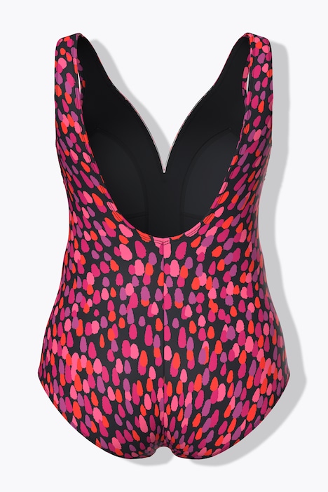 Maillot de bain avec bonnets souples, tige métallique et motif à pois, matière recyclée