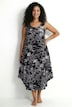 Midikleid, Palmen, A-Linie, Rundhals, ärmellos