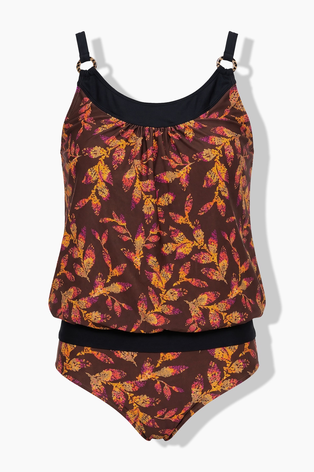 Tankini, bladeren, softcups, verstelbare bh-bandjes