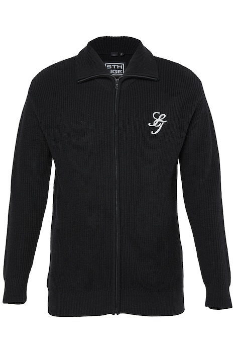 Svetr, oversize, žebrovaný úplet, rolák, zip, až 8 XL