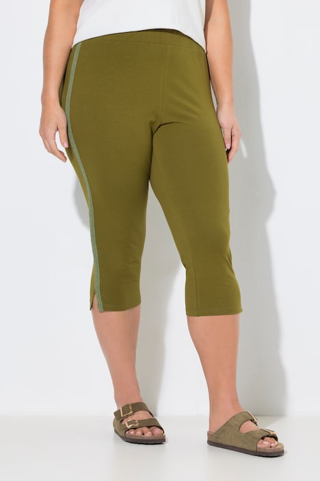 Capri-leggings, 2-pak i økologisk bomuld med blonder