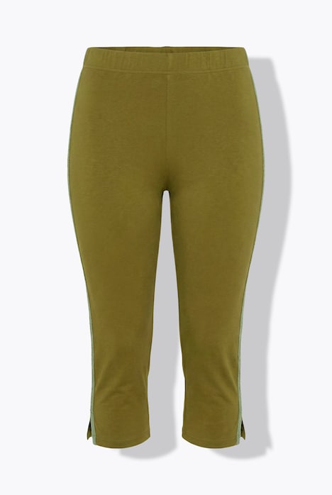 Capri-leggings, 2-pak i økologisk bomuld med blonder