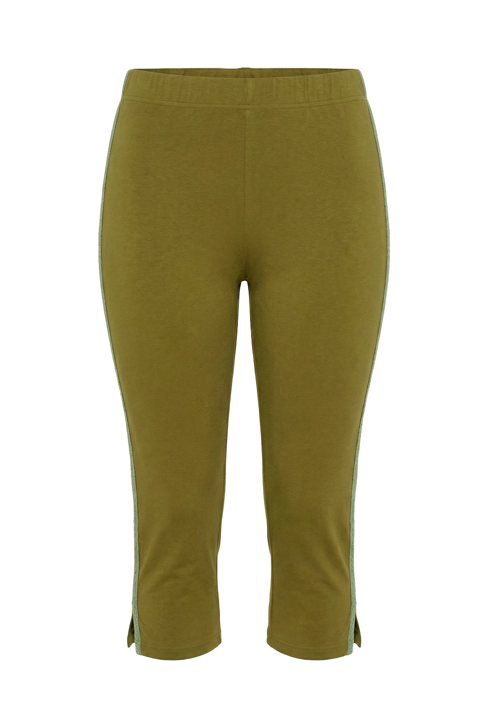 Stora storlekar Caprileggings i 2-pack med spets, Dam, brun, storlek: 58/60, Bomull, Ulla Popken