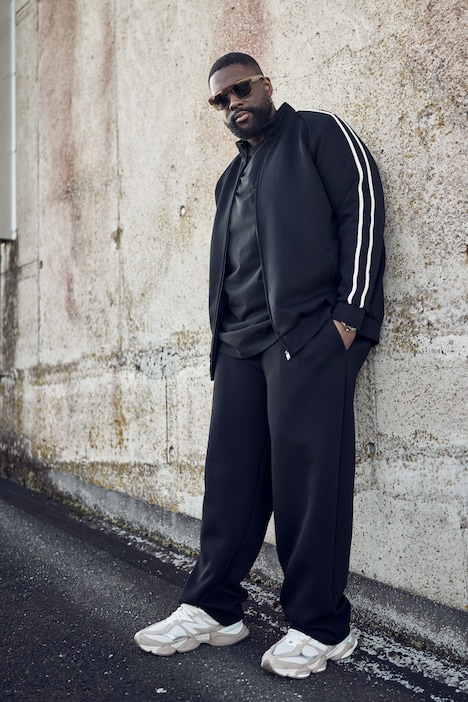 Sweatjacke, lässige Passform, Stehkragen, Chain-Stitch, bis 8 XL
