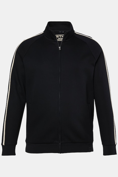 Sweatjacke, lässige Passform, Stehkragen, Chain-Stitch, bis 8 XL
