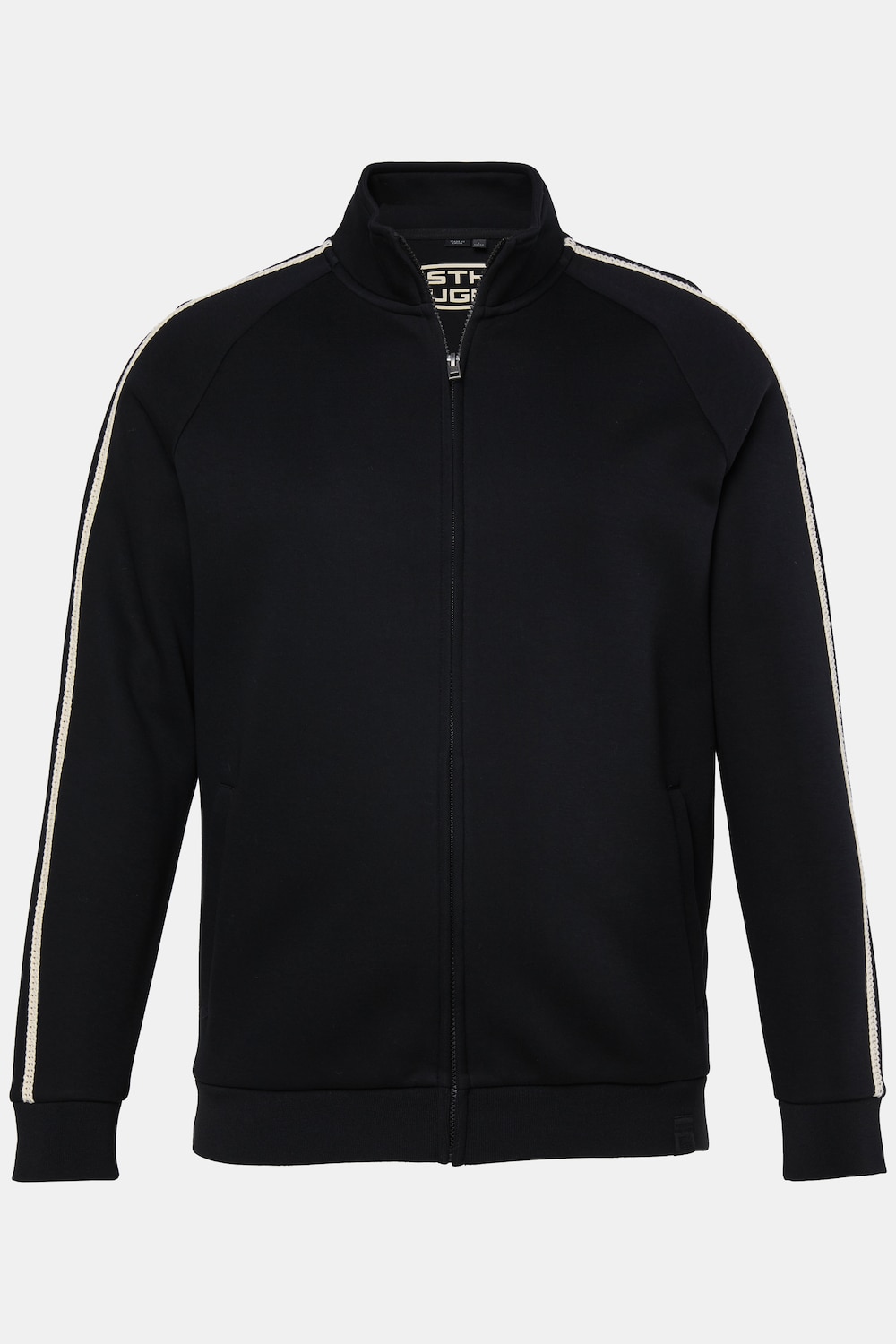 Sweatjacke, lässige Passform, Stehkragen, Chain-Stitch, bis 8 XL