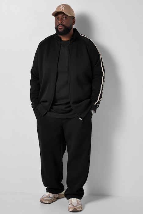 Sweatjacke, lässige Passform, Stehkragen, Chain-Stitch, bis 8 XL