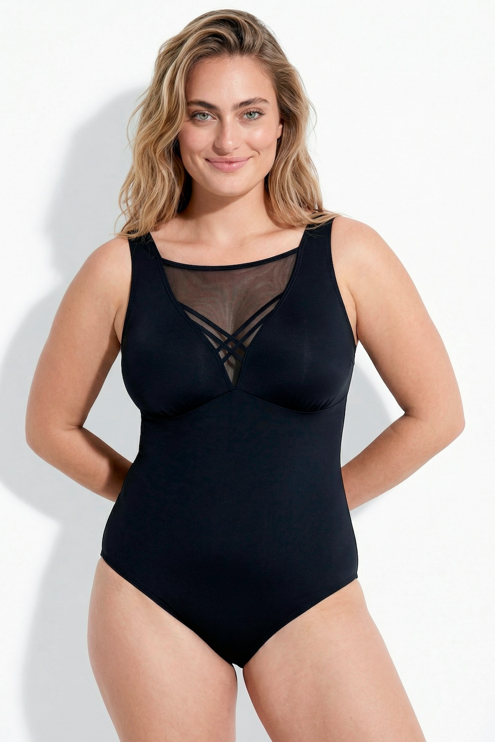 Badeanzug, Zierbänder, Softcups, Mesh-Futter, recycelt