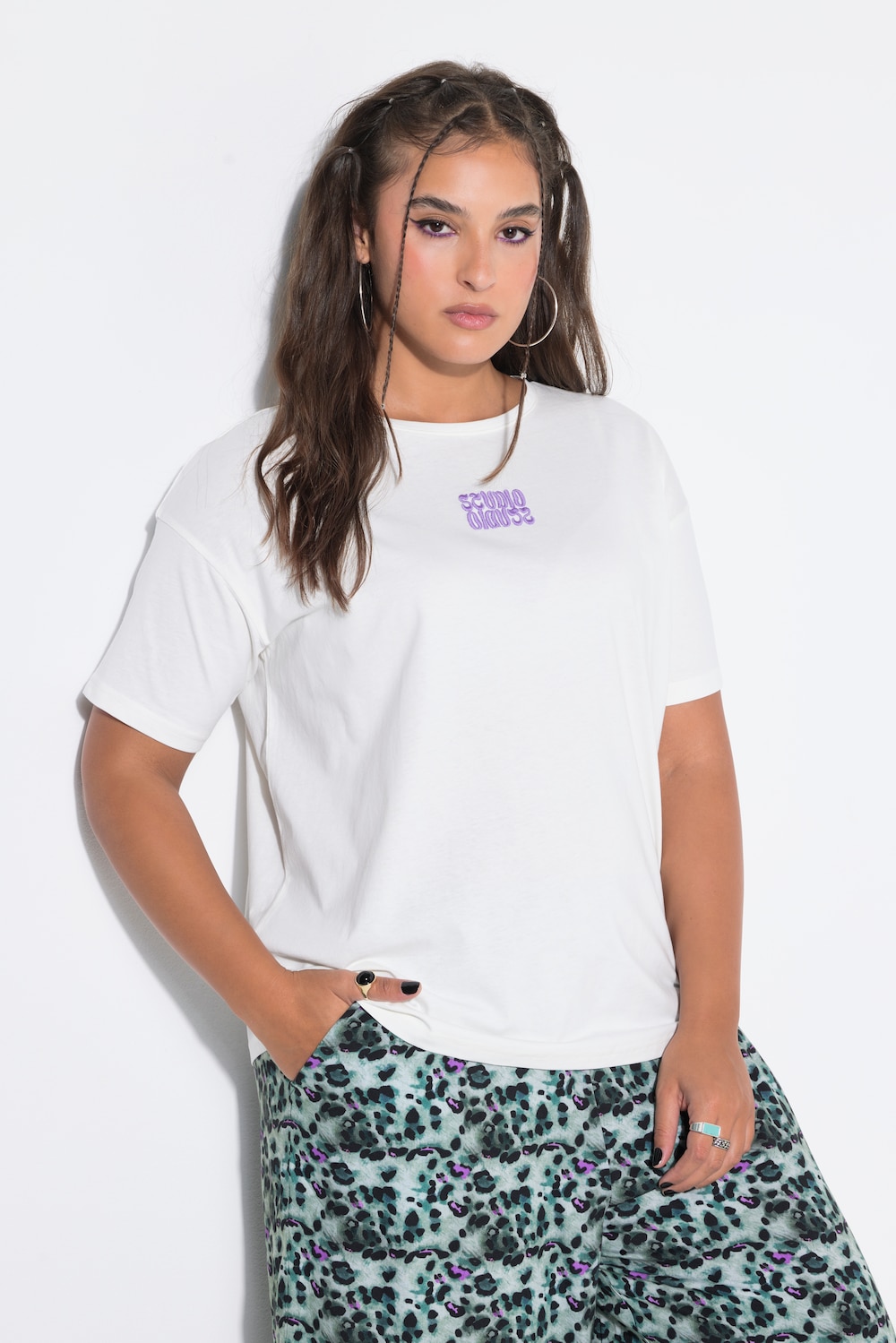 T-Shirt, Oversize Shape, Stickerei