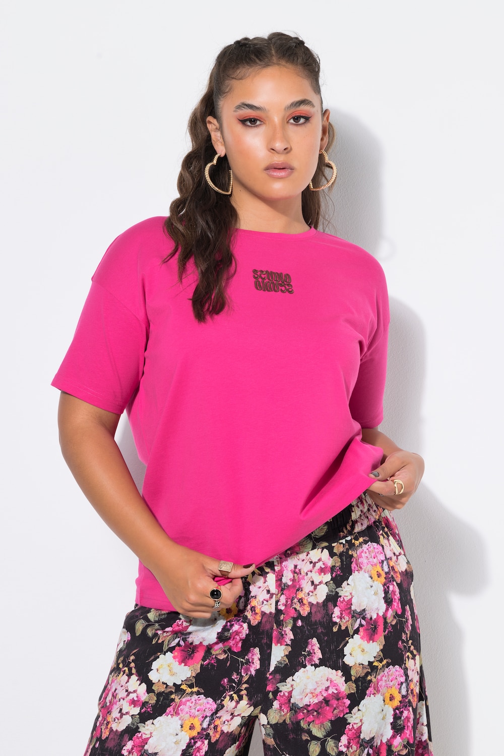 T-Shirt, Oversize Shape, Stickerei