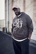 Sweat-shirt à capuche, coupe décontractée, imprimé sur la poitrine - jusqu'au 8 XL