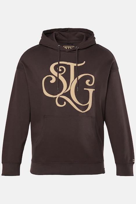 Hoodie, lässige Passform, Kapuzensweater, Brustprint, bis 8 XL