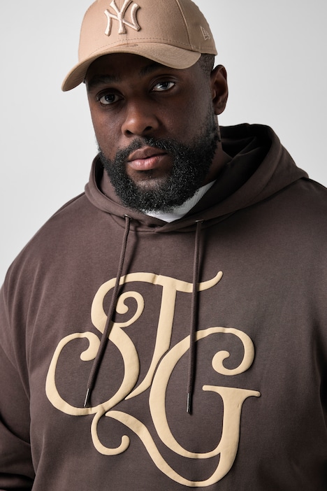 Hoodie, lässige Passform, Kapuzensweater, Brustprint, bis 8 XL