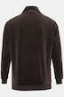 Sweatjacke, Samt-Sweat, Stehkragen, Kontrasteinsätze, bis 8 XL
