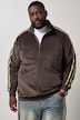 Sweatjacke, Samt-Sweat, Stehkragen, Kontrasteinsätze, bis 8 XL