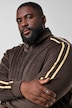 Sweatjacke, Samt-Sweat, Stehkragen, Kontrasteinsätze, bis 8 XL
