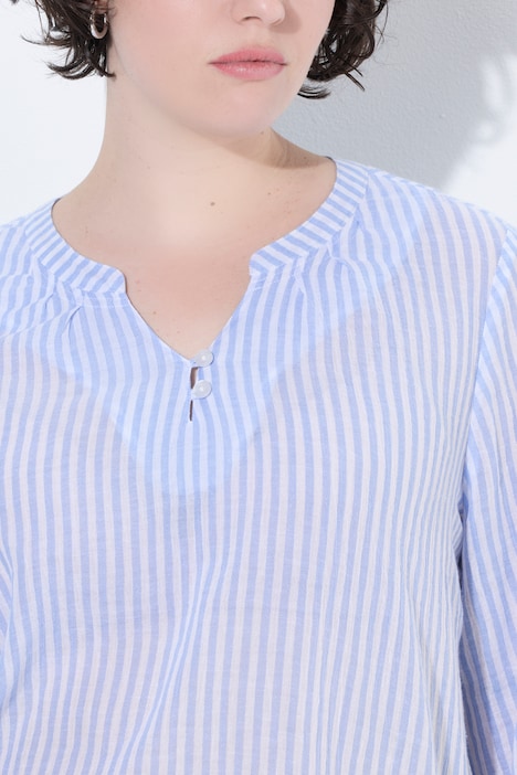 Tunika, Rundhals, 3/4-Arm, Baumwollkrepp