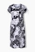 Allover Printed Gathered Shoulders Dress