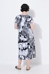 Allover Printed Gathered Shoulders Dress