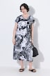 Allover Printed Gathered Shoulders Dress