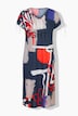 Allover Printed Gathered Shoulders Dress