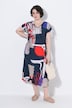 Allover Printed Gathered Shoulders Dress