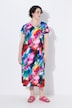 Allover Printed Gathered Shoulders Dress