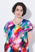 Allover Printed Gathered Shoulders Dress