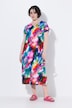Allover Printed Gathered Shoulders Dress