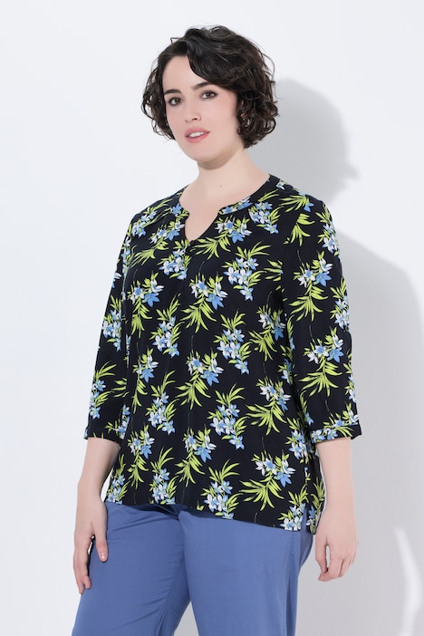 Tunika, bedruckt, Rundhalsausschnitt, 3/4-Arm