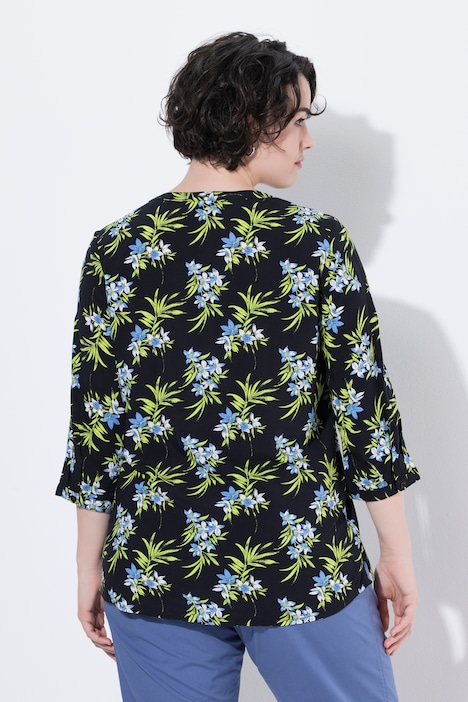 Tunika, bedruckt, Rundhalsausschnitt, 3/4-Arm