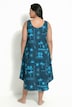 Midikleid, Urlaubsmotiven, A-Linie, Rundhals, ärmellos