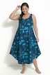 Midikleid, Urlaubsmotiven, A-Linie, Rundhals, ärmellos