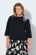 Sweat-shirt avec broderie, encolure bateau et manches 3/4
