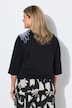 Sweat-shirt avec broderie, encolure bateau et manches 3/4