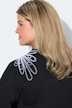 Sweat-shirt avec broderie, encolure bateau et manches 3/4