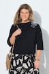 Sweat-shirt avec broderie, encolure bateau et manches 3/4
