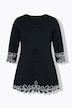 Longshirt, Stickerei, A-Linie, V-Ausschnitt, 3/4-Arm