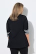 Longshirt, Stickerei, A-Linie, V-Ausschnitt, 3/4-Arm
