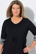 Longshirt, Stickerei, A-Linie, V-Ausschnitt, 3/4-Arm