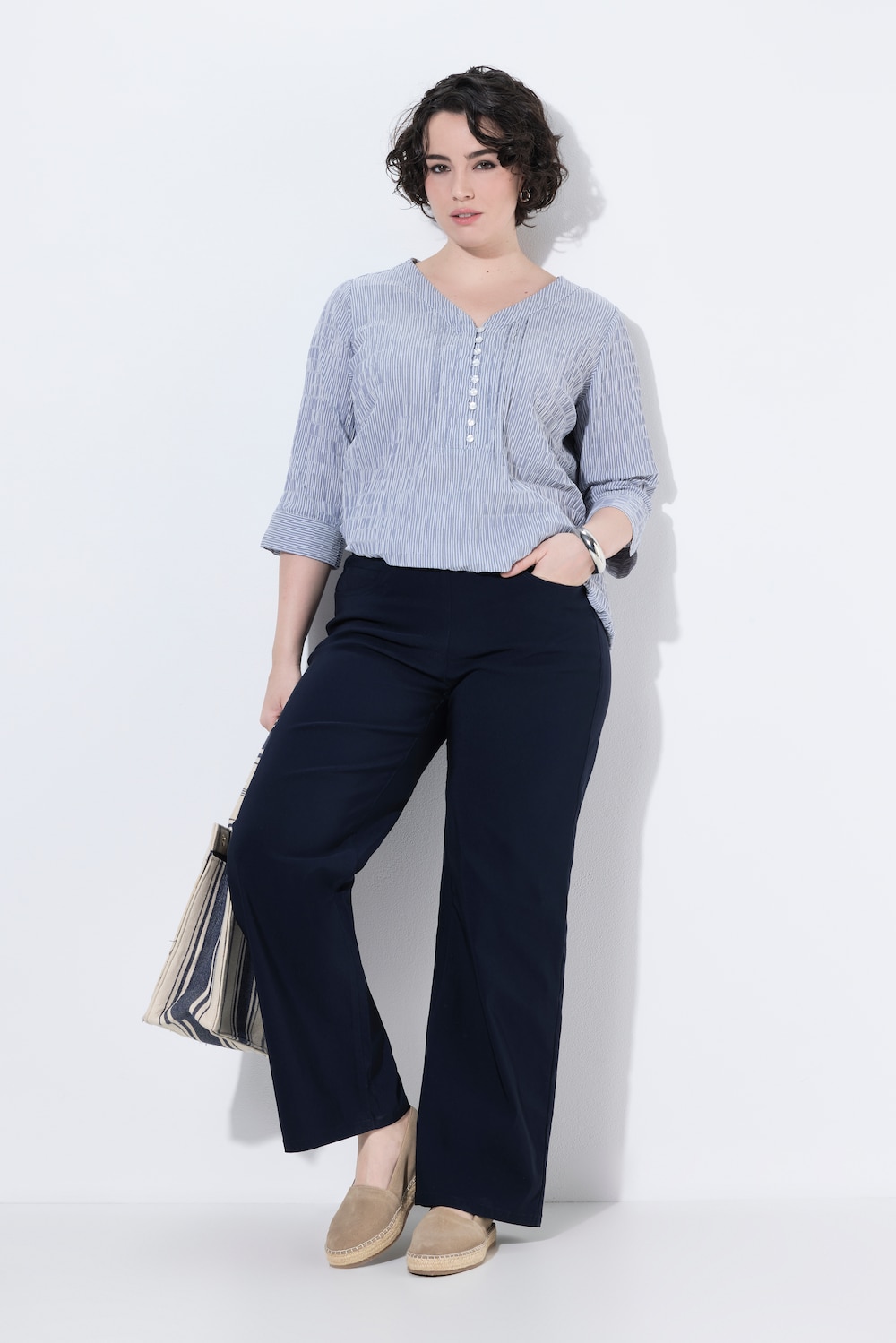 Bengaline broek Mary, smalle pijpen, elastische band, stretch