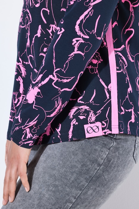 Shirt, Langarm, Rundhalsausschnitt, Print, OEKO-TEX