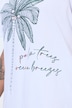 T-Shirt, Boxy Fit, Pailletten, Palmen-Motiv