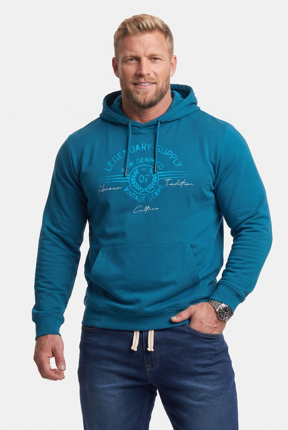 Men+ Hoodie, Sweat, Print, Kapuzensweater, Kängurutasche, bis 8 XL