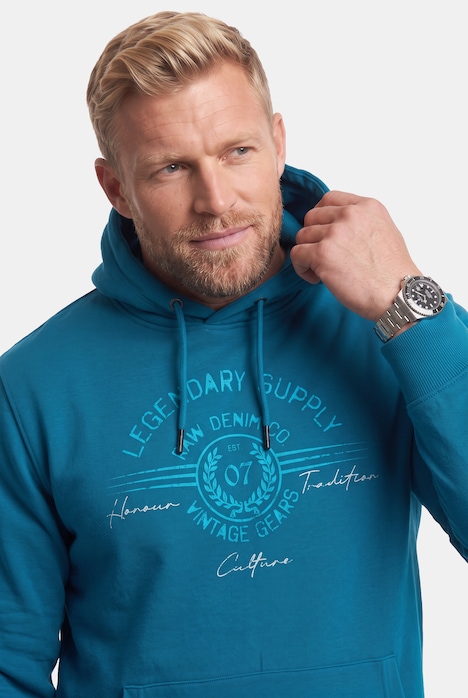 Men+ Hoodie, Sweat, Print, Kapuzensweater, Kängurutasche, bis 8 XL