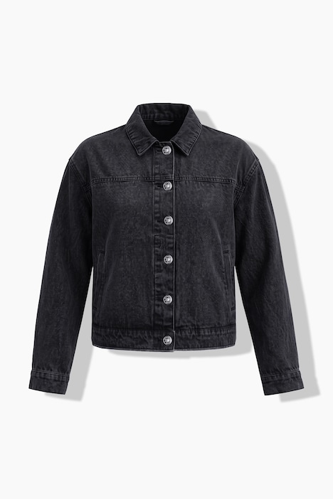 Jeansjacke, Boxy Shape, Glitzerfransen