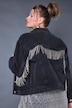 Jeansjacke, Boxy Shape, Glitzerfransen