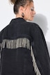 Jeansjacke, Boxy Shape, Glitzerfransen